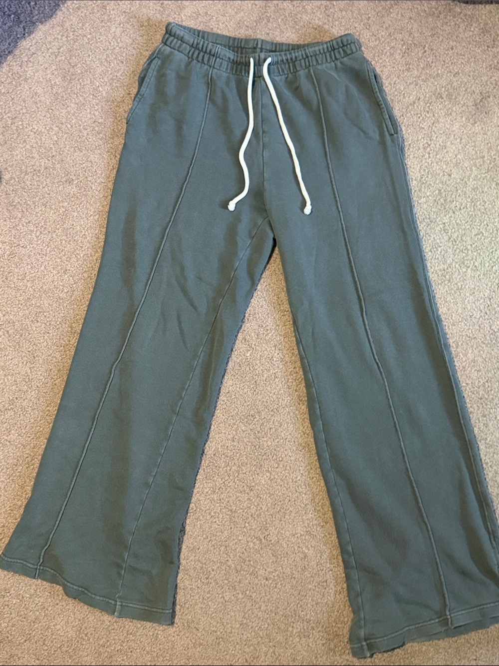 aerie Gray Wide-Leg Sweatpants